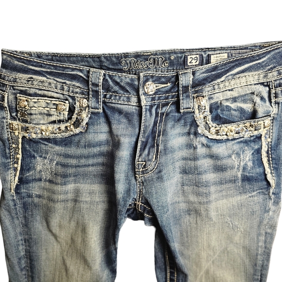 Miss Me Distressed Whiskered Signature Skinny Jeans EUC - Picture 11 of 16